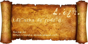 Lászka Árpád névjegykártya
