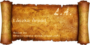 Lászka Árpád névjegykártya