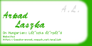 arpad laszka business card